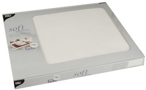 Papstar, 100 Tischsets, stoffähnlich, Vlies soft selection 30 cm x 40 cm weiss, #82325