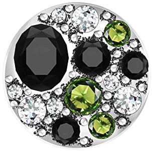 ANDANTE Chunk Click-Button Druckknopf (Tricolor) für Chunk-Armbänder, Chunk-Ringe, Chunk-Schlüsselanhänger und andere Chunk-Accessoires + Organzasäckchen