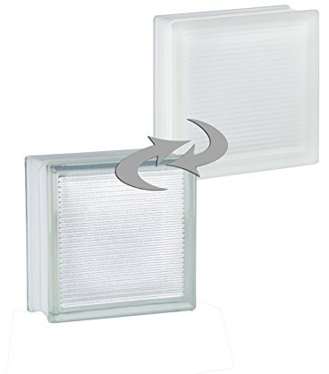 Design Glasbaustein Xenon einseitig satiniert 19 x 19 x 8 cm - 5 Stück