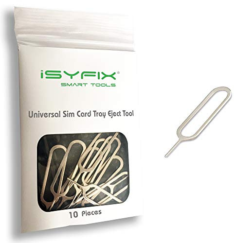 Sim Card Tray Pin Eject Removal Tool Needle Opener Ejector 10X Pack By iSYFIX for All iPhone, Apple iPad, HTC, Samsung Galaxy, and Most Smartphone Brands