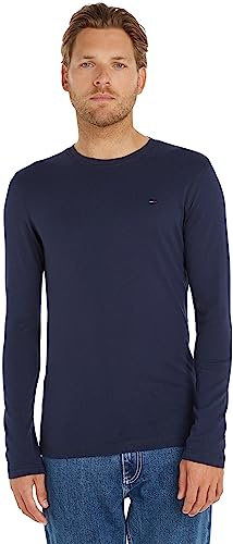 Tommy Jeans Homme Tjm Original Rib Longsleeve Tee Dm0dm04409 Hauts En Tricot À Manches Longues, Bleu (Black Iris), S EU