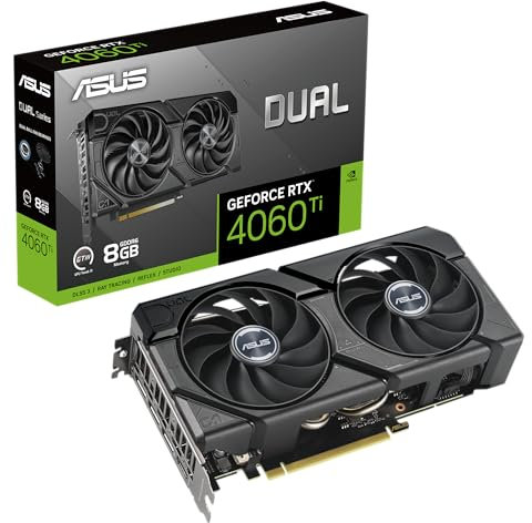 ASUS Dual GeForce RTX 4060 Ti EVO 8GB GDDR6 Gaming Grafikkarte (Nvidia RTX4060Ti EVO DLSS 3, PCIe 4.0, 1x HDMI 2.1a, 3X DisplayPort 1.4a, DUAL-RTX4060TI-8G-EVO)