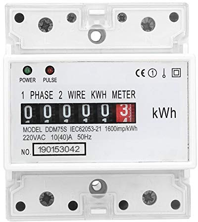 Electronic KWh Meter Digital Single Phase Energy Meter Tester 4P LED Electricity Power Consumption Wattmeter for Electricity Usage Monitor