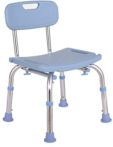 RTY-BY Duschhocker 150kg, Badesitz Erwachsene mit lehne, Duschbank Badehocker Sitz-Bank Badewannensitz for Senioren, Behinderte, einstellbare Höhe Griffige Design, Blau