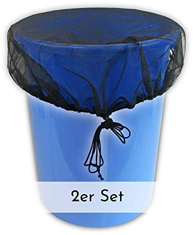 Vendix 2X Abdeckung für Regentonne rund Ø 90 cm - Regentonnen-Netz mit Zugkordel - Schutz vor Laub, Stechmücken & Mückenlarven