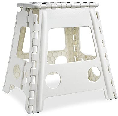 Super Strong Folding Step Stool Large - 17 Inch Height Anti Slip Top Holds up to 150 Kg, Sturdy and Stable, Perfect Kitchen Step or Bathroom Step