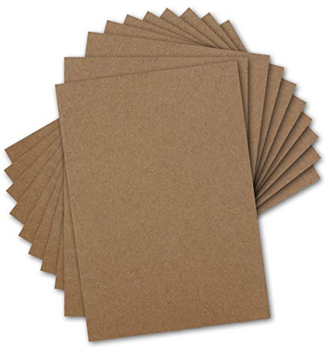 50x Kraftpapier DIN A4 Naturbraun 21 x 29,7cm - 250 gr - Vintage Recycling-Papier ökologisch - Tonkarton Bastelbogen Umweltkarten - Glüxx-Agent
