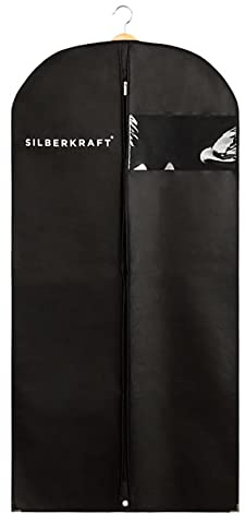 Silberkraft Kleidersack mottensicher mit Reißverschluss [120x60 cm] | Kleiderhülle für Anzug, Kleider & Hemden - atmungsaktive Mottenschutzhülle, wasserabweisend - für Reise & Schrank