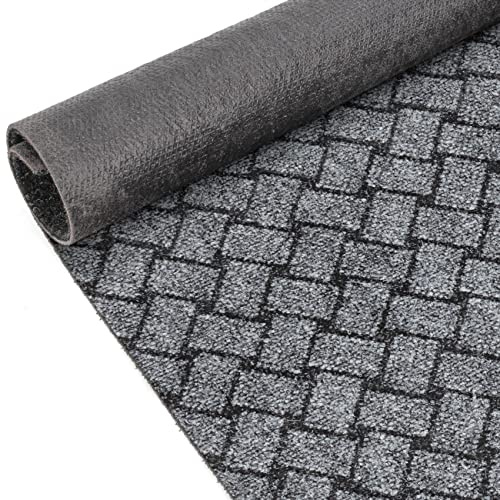 ANRO Schmutzfangmatte Flur Läufer Schmutzfangläufer Fußmatte Teppichläufer Flurteppich Türmatte Meterware Melbourne Grau 200x100cm