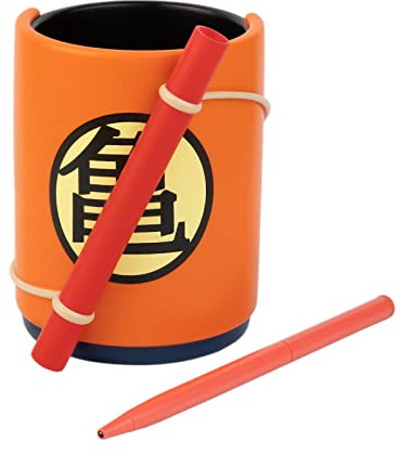 Lapicero escritorio Goku - Figuras Dragon Ball Manga : Portalápices escritorio con Boligrafo - Oganizador escritorio | Accesorio anime papelería - Decoracion habitacion juvenil