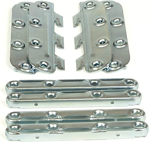 cyclingcolors Kit ferrure d'assemblage de lit fixation meuble panneau bois acier galvanisé 130mm 4 mâles + 4 femelles Raccord Support Connecteur Rail Sommier Latte