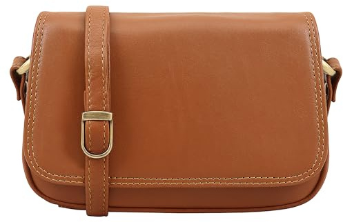 Lloyd Baker AMRITSAR Umhängetasche aus echtem Leder, weiche Schultertasche mit verstellbarem Riemen, kompakte kleine Größe mit mehreren Fächern, cognac, One Size