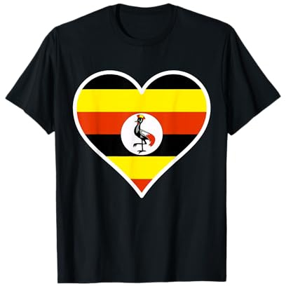 Uganda Flag Heart Uganda Gifts Love Uganda T-Shirt