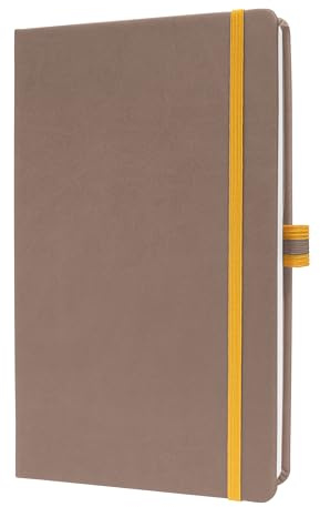 Sigel Linescape Notizbuch A5 liniert Hardcover braun gelb | LS103, Vegane Ausführung aus nachhaltigem Papier mit 176 Seiten