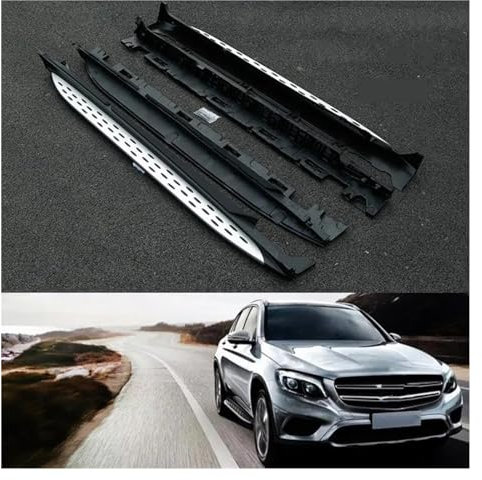 Auto Schweller 1 Paar Auto Trittbretter Seite Schritt Bar Pedale Für Benz Für GLC X253 Für AMG GLC200-GLC300 2016 2017 Nerf Bars Auto Seite Röcke Trittbretter Seitenschweller