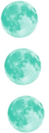 OSALADI 3 Pcs Luminous Round Wall Sticker 30cm Moon Decal for Boys and Girls Room Removable Art Decal for Bedroom Decor