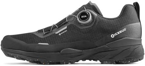 Icebug Rover 2 GTX dam mångsidig utomhussko vattentät, halkfri, BOA Fit system, Svart slategrey, 42.5 EU