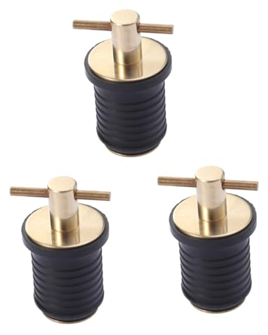 Sosoport 3 Stücke 1 1 Zoll Kajak Ablauf Set Boot Ablauf Kit Marine Ablauf Für Beiboot Kajak Zubehör Schwarz Gummi Messing