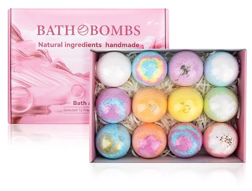 Duschbomben Set, 12 Stück Shower Steamers Aromatherapie Geschenkset, Badebomben Geschenkset, Duschdampfer Aromatherapie, Natürliche Dusch Bombmit ätherischen Ölen zur Entspannung, für Frauen Männer