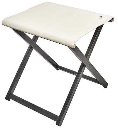 Scalpers Klappbarer Regiestuhl mit Struktur in Wenge aus hochwertigem Buchenholz, Leinen, naturfarben, ekrü, 50x46x45,5