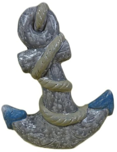 Generisch Keramik Anker blau weiß 16 x 13 x 5 cm Schiffsanker Maritim Figur Deko GTT J213