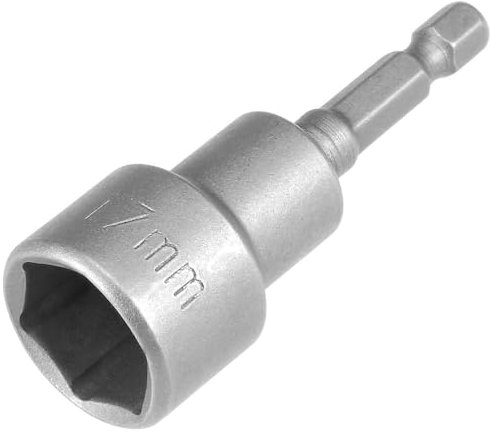 Fixinus Douille magnétique de 17 mm, douilles hexagonales 1/4 pour perceuses, tournevis à noix et adaptateur de douille à percussion, 1 pièce