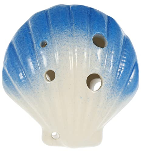 Levemolo Shell Shape 6 Holes Ceramic Ocarina for Boys and Girls with Cute Cartoon Design, Portable Beginner Instrument and Indoor Decoration