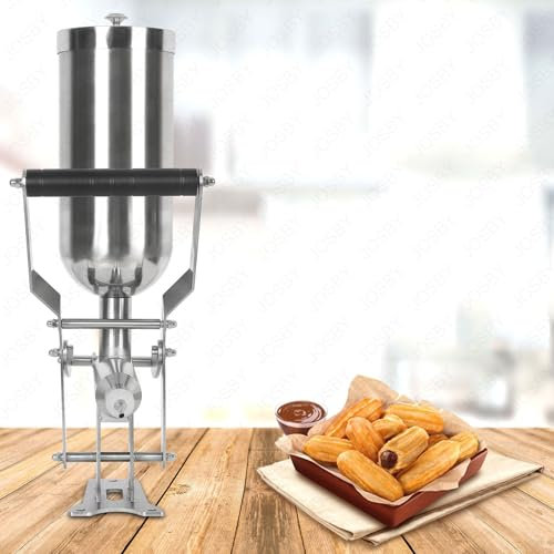 4.5L Manual Dessert Filling Machine, Stainless Steel Donut Injection Machine with 3 Core Tubes, 6 MM Injection Diameter&Adjustable Amount Of Jam, Spanish Churro Maker, for Snack Bar, Canteen, Kitchen