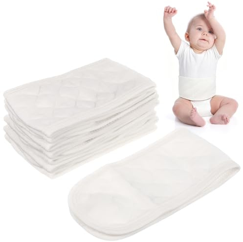 JOINPAYA 8st Bellybands i Bomull Andningsbara Navelband För Pojke Flicka Skön Och Säker Navelomslag För Nyfödda Och Pojke Flicka Vit