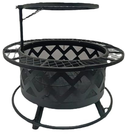 Braciere, Barbecue Multifunzionale da Esterno, Tavolo da caffè con fornello Integrato, griglia Girevole, Adatto per Barbecue all'aperto e Preparazione del tè.,A01