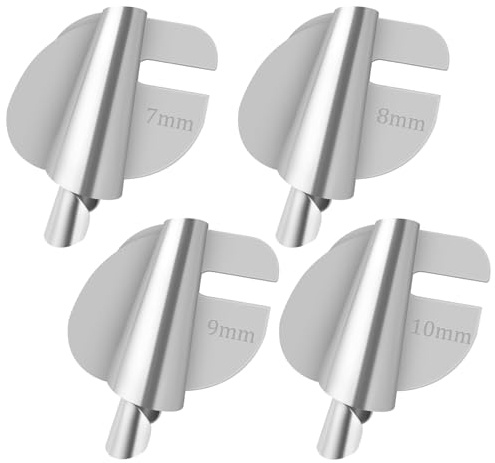 AOOTE Nähmaschinen-Nähfuß mit gerolltem Saum, 4 Größen, Universal-Nähmaschinenfüße, 7, 8, 9, 10 mm, Nähmaschinen-Fuß-Set, Nähmaschinen-Zubehör für Zuhause, Industrie, Heimwerker, Handwerk, 4 Stück