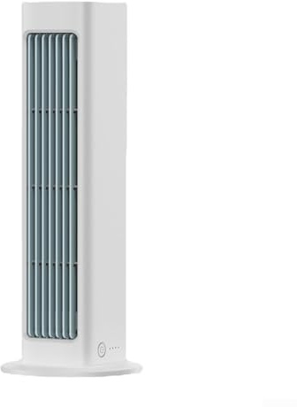 Sumsoctober Remote Controlled Bladeless Tower Fan Compact Oscillating Cooling Fan with 3 Speeds and Sweep Mode for Kitchen Desk Office Use(White)
