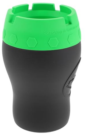BELLIFFY Cendrier Silicone Automobile avec Couvercle Vent Cendrier Portable pour Voiture Camion et Usage Domestique Design Créatif Vert Gris Facile à Nettoyer Adapté Aux