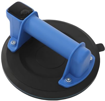 Elektrisk dammsugning, 20 cm (8 tum) plattlyft, sugpropp med digital display, elektrisk sugkopp, lastkapacitet max. 200 kg vakuumdammsugare, för kakel, sten, metall, trä etc (blå)