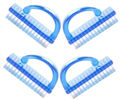 GANAZONO Spazzola Per Unghie Set Da 4 Pezzi Setole Rigide, Spazzolino Pulizia Unghie Mani e Piedi, Manico Ergonomico, Compatta e Leggera Per Manicure e Pedicure Professionale