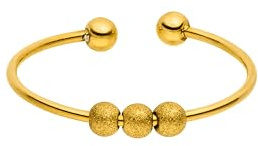 Purelei® Anxiety Calm Ring – verstellbarer, wasserfester Ring mit drei strukturierten, drehbaren Kugeln (Größe 60–64), Edelstahl 14K vergoldet, 18K rosévergoldet oder silber (Gold)