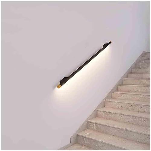 Pasamanos de escalera de aluminio LED con luz, kit de barandilla de seguridad para escaleras interiores para mayor visibilidad y apoyo