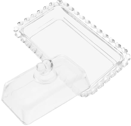TOYANDONA Mantequera de Vidrio Transparente con Tapa Plato Práctico para Mantequilla Reutilizable Resistente al Polvo para Refrigerador y Mesa de Comedor