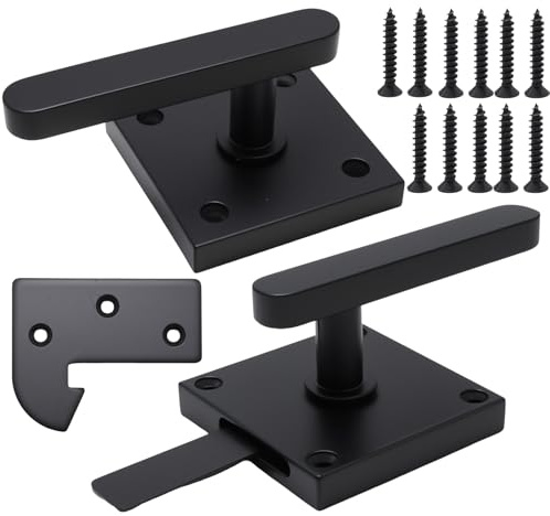 MospdyGear Heavy Duty Double-Sided Gate Latch, Black Aluminum Latch for Wooden and Metal Gates, Ideal for Garden, Fence, and Pool Applications