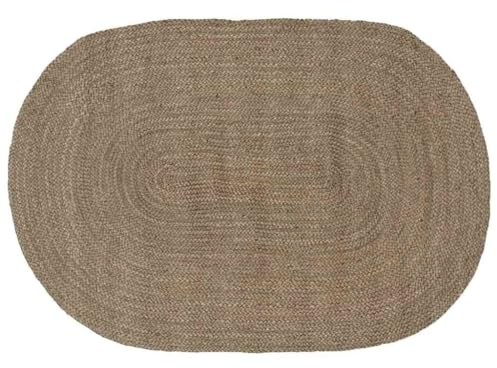 Teenpull Teppich Natürlich und Schwarz 300x300 cm, quadratischer Jute Webteppich, maschinenwaschbar, für Wohnzimmer, Schlafzimmer und Essbereich, moderner Stil, strapazierfähig