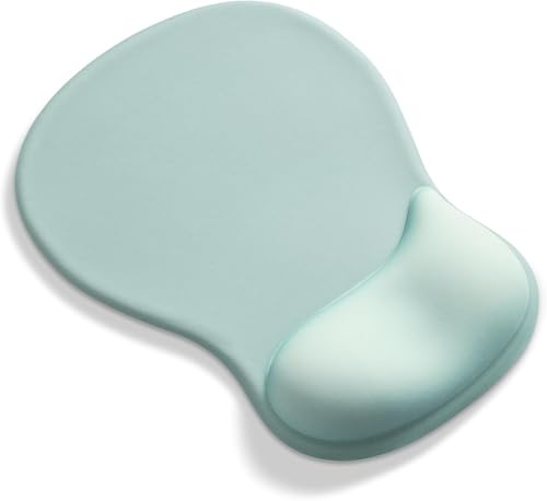 AOKSUNOVA Tappetino Mouse Ergonomico con Poggiapolsi Mouse Pad Blu Petrolio | Cuscinetto in gel morbido, superficie liscia, base in silicone stabile e design con bordi rinforzati per l'uso quotidiano