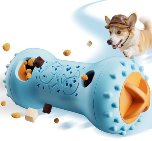FOXMM Interactive Treat Dispensing Dog Toys – Adjustable Puzzle Toy to Keep Dogs Busy, Enrichment, Mental Stimulation, Cognitive Fun and Boredom Buster for Puppy Teething, for Small Medium Dogs