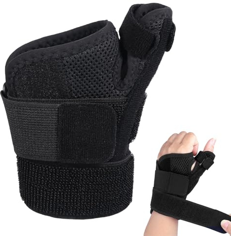 HAOXYO Daumenbandage Rechts & Links, Atmungsaktive Bandage Daumensattelgelenk für Arthrose & Sehnenscheidenentzündung, Verstellbare Daumenorthese (1 Stück, Schwarz)