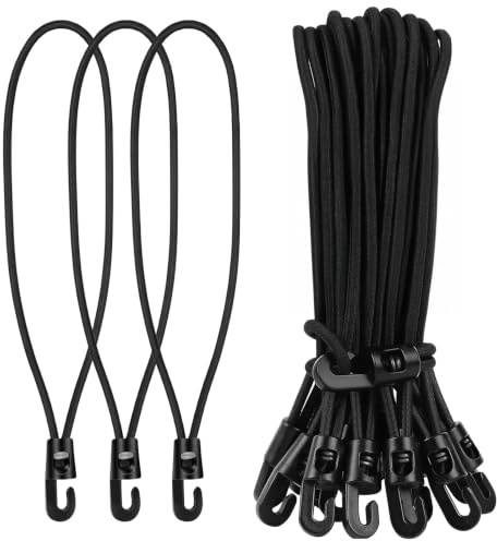 HSUYUN 25 Pièces Tendeur Bache 30 cm, Noir Tendeurs Elastique avec Crochets | Élastique avec Crochet, Petit Tendeur Multifonction, pour Bâche, Toile de Tente, Tente