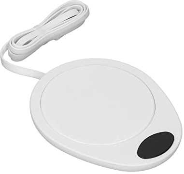 OPPWONG Justerbar USB-mugg Värmare Elektrisk Kopp Värmeplatta med Konstant Temperatur för Keramiska Koppar, Brandsäker Elektrisk Dryckesvärmare för Vaxmjölkskoppar, 4,3 X 4,9 X 2 Tum (Vit)
