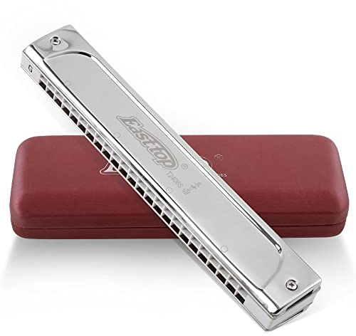 East Top Mundharmonika, Tremolo Mundharmonika Tonart G 24 Löcher T2406S Mundharmonika Mundharmonika für Erwachsene, Profis, Anfänger und Studenten, als Geschenk