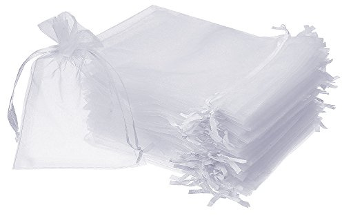 Boshen Organza-Geschenkbeutel, transparent, Netzstoff, für Schmuck, Hochzeit, Party, Weihnachten, 7,6 x 10,2 x 15,2 cm, 12,7 x 17,8 cm, 100 Stück