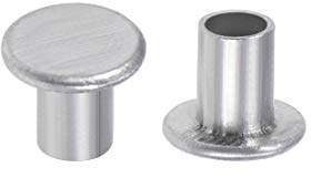 sourcing map 200 Stück Aluminium Halbhohle Nieten M3x4mm Halbrundnieten Flachkopf-Halbröhrennieten Silber