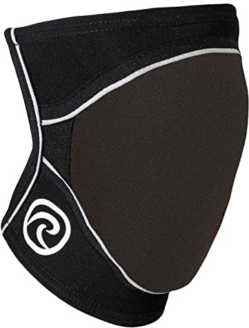 Rehband rodilleras de neopreno 7 mm para mujer y hombre, knee pads antideslizantes y de alta resistencia para voleibol, balonmano y deportes indoor, Color:Negro, Talla:XL, Lado:Derecho