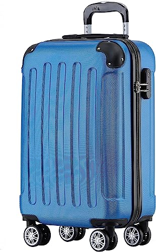 BEIBYE Zwillingsrollen Hardcase Reisekoffer Koffer Trolleys Hartschale in XL-L-M in 14 Farben (Diamondblau, Handgepäck (55cm))